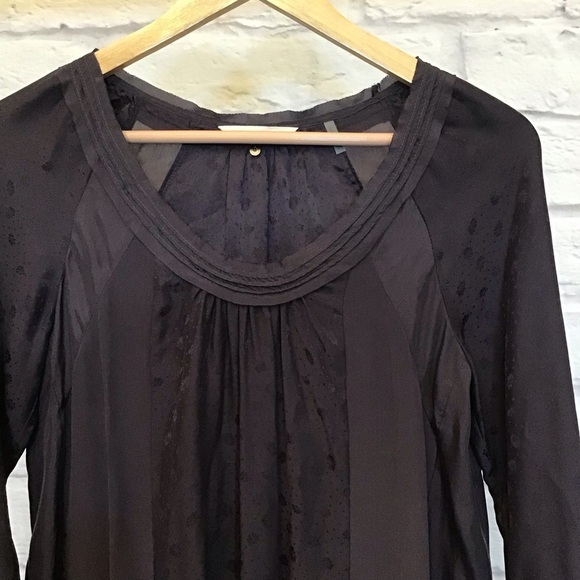 Rebecca Taylor 2 Silk Babydoll Flutter A Line Dress Eggplant Purple Flowy - Picture 8 of 14